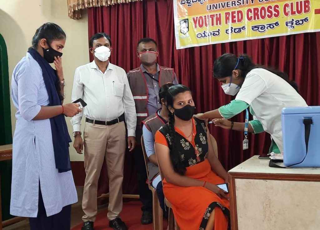 Second Dose of Vaccination camp (Covaxin) organized by College Youth Red Cross unit and Wenlock Hospital on August 6th 2021